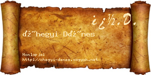 Óhegyi Dénes névjegykártya