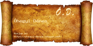 Óhegyi Dénes névjegykártya